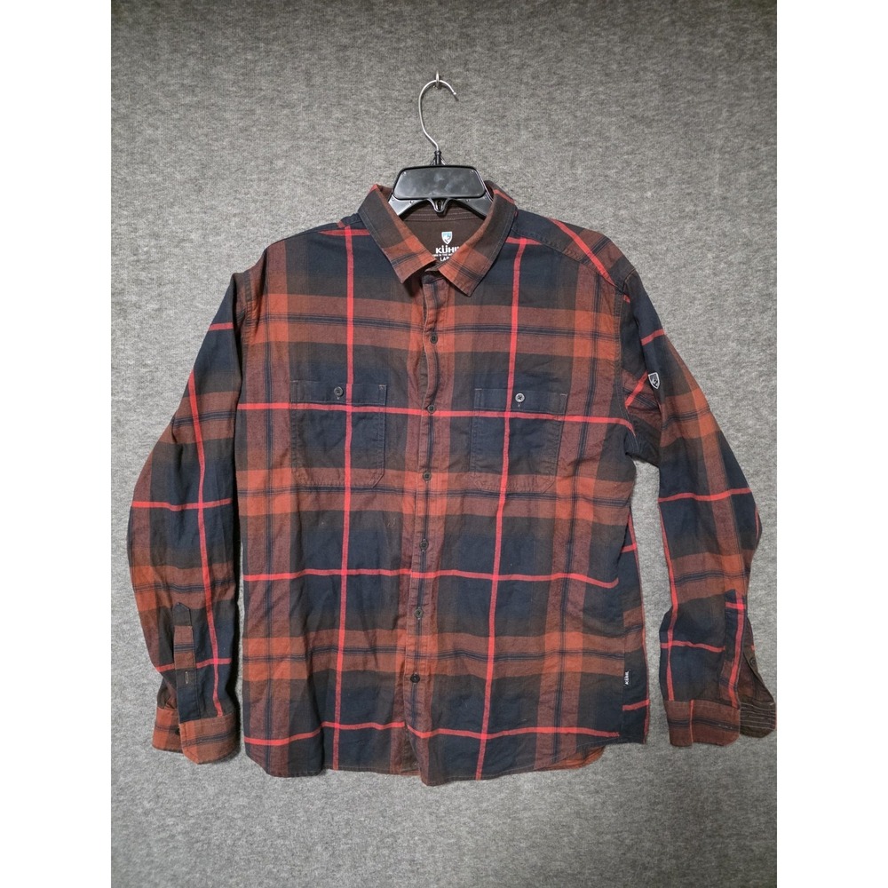 KUHL Fugitive Flannel Shirt Men's Large Plaid Long Sleeve Button Up Outdoor 7202